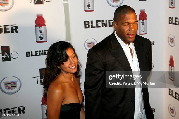 Stefani Vara and Michael Strahan attend Blender Magazine and Glaceau Vitamin Water Post VMA Party Hosted by 50 Cent & LL Cool J at TAO on August 31,...