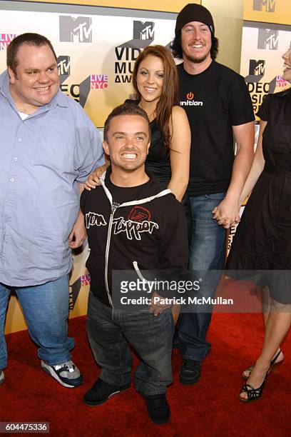 Preston Lacy, Jason "Wee Man" Acuña, Preston Lacy, Jason "Wee Man" Acuña, Trisha Attwod and Ehren McGhehey attend 2006 MTV Video Music Awards at...