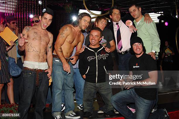 Steve-O, Chris Pontiu, Jason 'Wee Man' Acuna, ?, ?, ? and ? attend 2006 MTV Video Music Awards at Radio City Music Hall on August 31, 2006 in New...