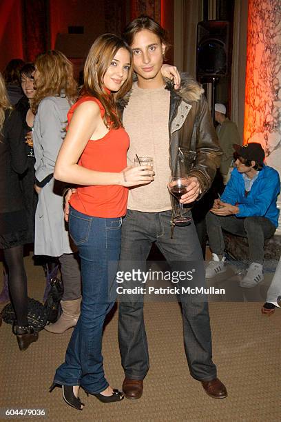 Angela Bellotte and Milan Kelez attend New VMagazine.com Website Launch Party at W Union Square on November 17, 2006 in New York City.