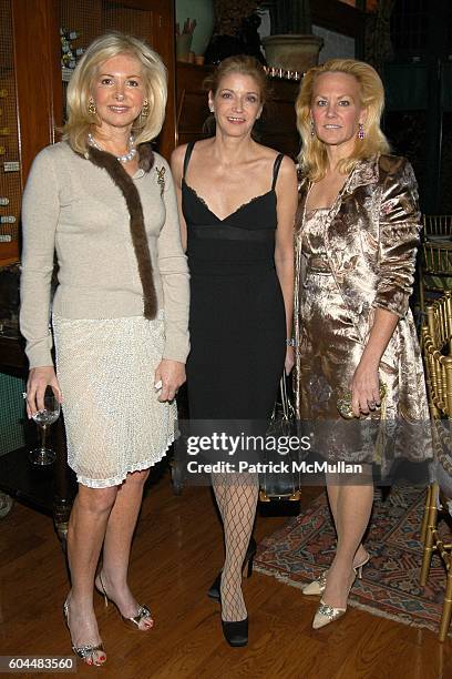 Hilary Geary, Candace Bushnell and Muffie Potter Aston attend Engagement Dinner for JAY MCINERNEY and ANNE HEARST hosted by GEORGE FARIAS at La...