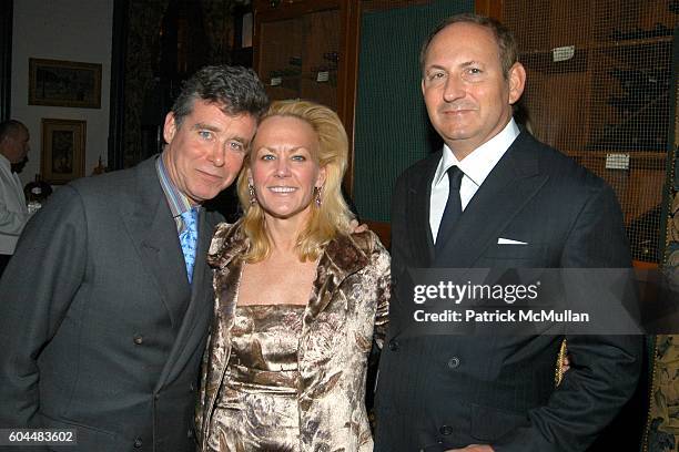 Jay McInerney, Muffie Potter Aston and John Demsey attend Engagement Dinner for JAY MCINERNEY and ANNE HEARST hosted by GEORGE FARIAS at La...