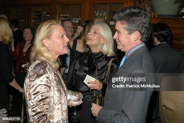 Muffie Potter Aston, Frances Hayward and Jay McInerney attend Engagement Dinner for JAY MCINERNEY and ANNE HEARST hosted by GEORGE FARIAS at La...