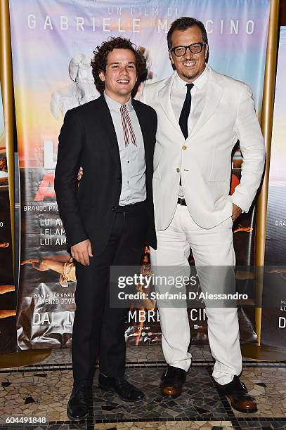 Brando Pacitto and Gabriele Muccino attend a photocall for 'L'Estate Addosso - Summertime' on September 13, 2016 in Milan, Italy.