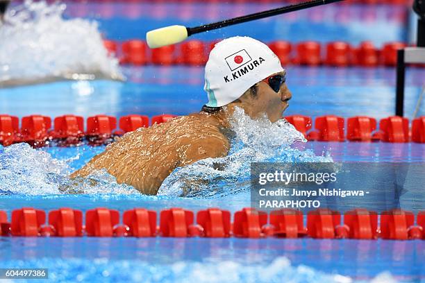 Bronze medalist KIMURA Keiichi of JAPAN competes in the Men's 100m Breaststroke - SB11 Final on day 6 of the Rio 2016 Paralympic Games at Olympic...