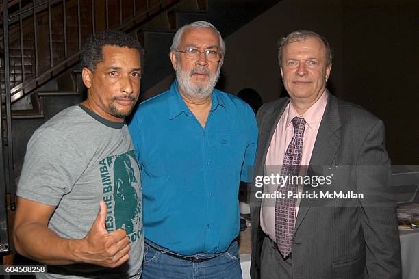 Mestre Doutor, Mestre Itapoan and Russ Hoffman attend CAPOEIRA LEGADOS AND ACCOMPANIED LITERARY SOCIETY Book Party For "The Saga of Mestre Bimba" at...