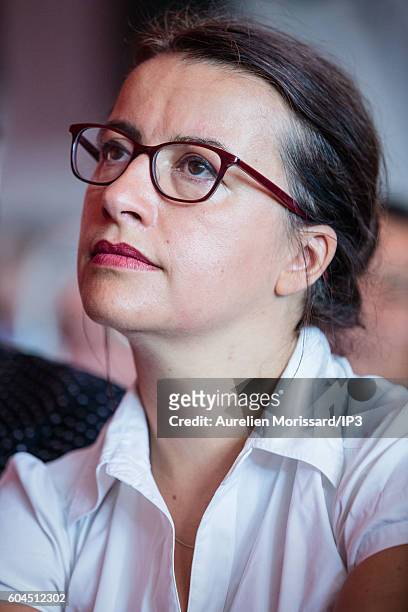 Green candidate for the French Presidential Election in 2017, Cecile Duflot attends the 'Festival de l humanite', a festive and political event...