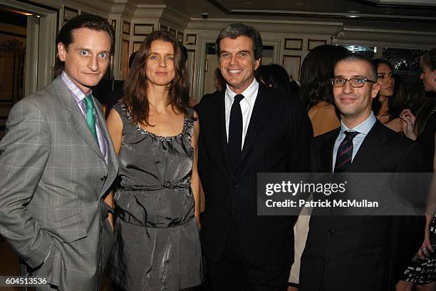 Hamish Bowles, Karla Otto, Gianni Castiglioni and Luca Boarino attend Dinner Hosted by Consuelo Castiglioni of MARNI at Bergdorf Goodman on November...