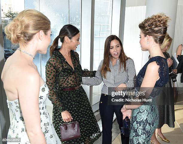 Jaime King, Jamie Chung, Monique Lhuillier, and Sami Gayle attend the Monique Lhuillier fashion show during New York Fashion Week September 2016 at...