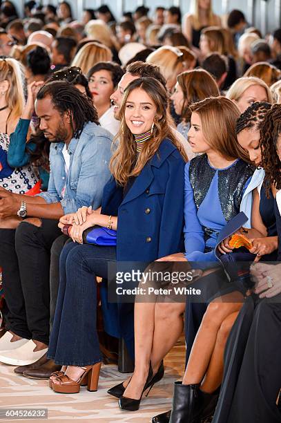 Actress Jessica Alba and Kenya Jones attends the DKNY Women's Fashion Show on September 13, 2016 in New York City.
