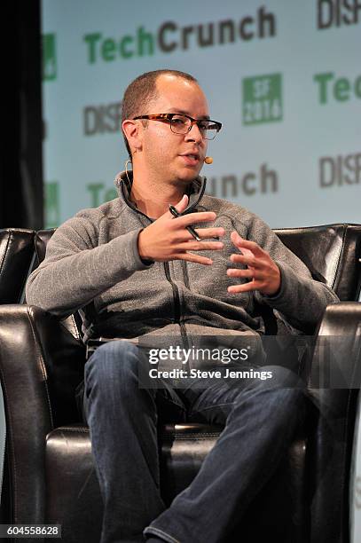 General partner at CRV Rafael Corrales speaks onstage during TechCrunch Disrupt SF 2016 at Pier 48 on September 13, 2016 in San Francisco, California.