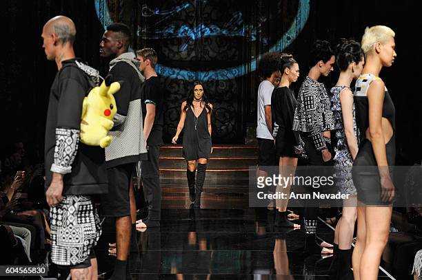 Designer Marta Zampolini walks the runway during the ZAMP by Zampolini show at Art Hearts Fashion NYFW The Shows presented by AIDS Healthcare...