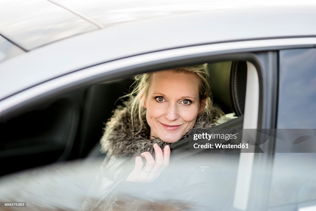 Woman in car