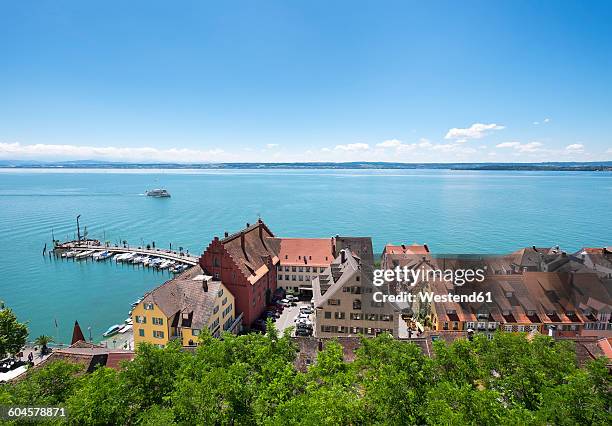 germany, meersburg, lake constance, harbour and lower city - meersburg stock pictures, royalty-free photos & images