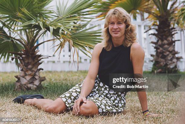 Portrait of Steffi Graf of Germany after winning her Women's Singles Final match at the ATP Lipton Tennis Championship on 30 March 1988 at the Tennis...