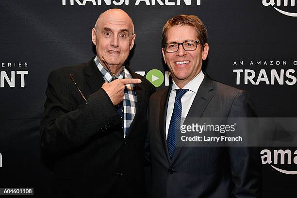 Actor Jeffrey Tambor and Amazon's Senior Vice President for Global Corporate Affairs Jay Carney attend the Amazon "Transparent" Screening on...