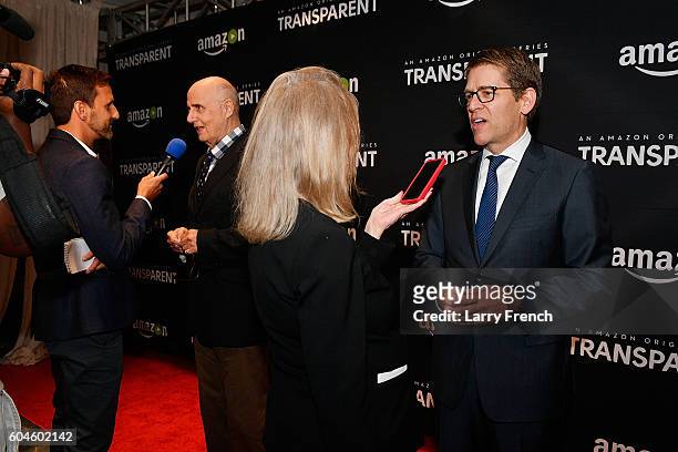 Actor Jeffrey Tambor and Amazon's Senior Vice President for Global Corporate Affairs Jay Carney attend the Amazon Transparent Screening on September...
