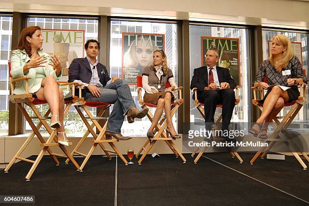 Karine Ohana, Zac Posen, Tory Burch, Michael Silverstein and Kate Betts attend The Art of Design: TIME Style & Design Panel Discussion at Luce on...