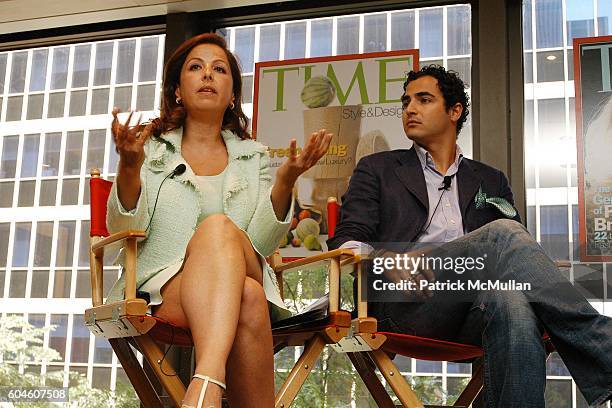 Karine Ohana and Zac Posen attend The Art of Design: TIME Style & Design Panel Discussion at Luce on June 13, 2006 in New York City.