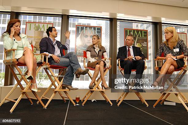 Karine Ohana, Zac Posen, Tory Burch, Michael Silverstein and Kate Betts attend The Art of Design: TIME Style & Design Panel Discussion at Luce on...