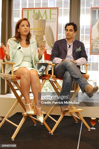 Karine Ohana and Zac Posen attend The Art of Design: TIME Style & Design Panel Discussion at Luce on June 13, 2006 in New York City.