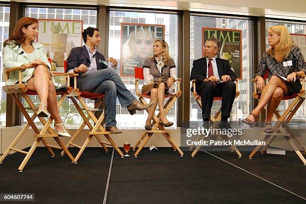 Karine Ohana, Zac Posen, Tory Burch, Michael Silverstein and Kate Betts attend The Art of Design: TIME Style & Design Panel Discussion at Luce on...