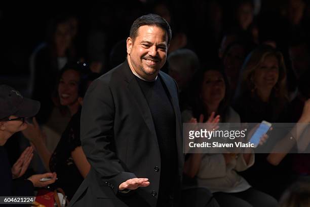 Designer Narciso Rodriguez walks the runway at Narciso Rodriguez fashion show during September 2016 New York Fashion Week at SIR Stage 37 on...