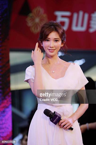 Model and actress Lin Chi-ling attends an activity of wedding jewelry brand Cemni on September 13, 2016 in Shenzhen, Guangdong Province of China.