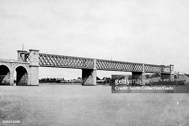 Pont de L'Orient bridge, France, 1883. From the New York Public Library. .