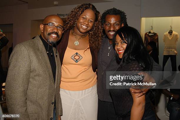 Rudy Rasmus, Tanisha Broadwater, Barry Barnes and Angela Beyince attend Shopping Party hosted by HOUSE OF DEREON at Macy's on State Street on...