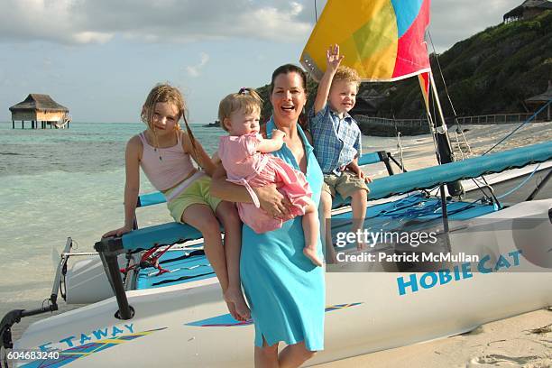 Eulala Grace Scheel, , Julitta Dee Harden Scheel, Marcia Gay Harden and Hudson Harden Scheel attend Raffles Resort Canouan Island Family Fun at...