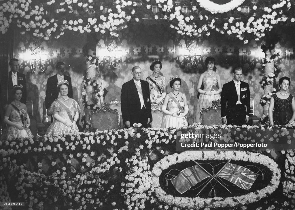 Queen Elizabeth II And Charles De Gaulle At Covent Garden