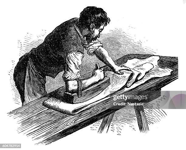 processing leather - cowhide stock illustrations
