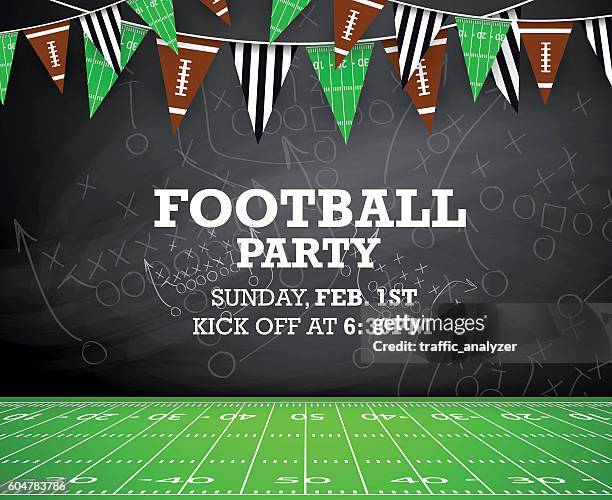 football-party-einladung  - amerikanischer football stock-grafiken, -clipart, -cartoons und -symbole