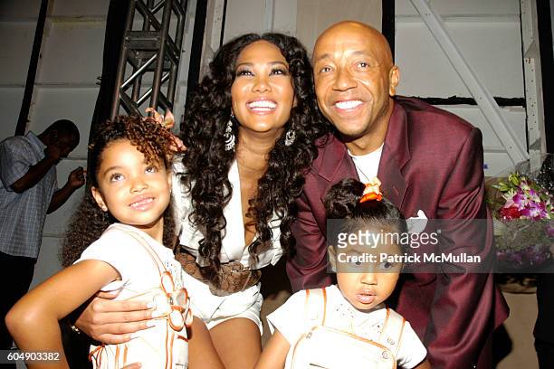 Ming Lee Simmons, Kimora Lee Simmons, Aoki Lee Simmons and Russell Simmons attend BABY PHAT Spring 2007 Fashion Show at The Atelier at Bryant Park on...