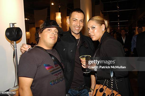 Carlos Ortiz, Eduardo Lucero and Gabrielka Tamayo attend Angeleno's 7th Anniversary at HD Buttercup on September 8, 2006 in Los Angeles, CA.