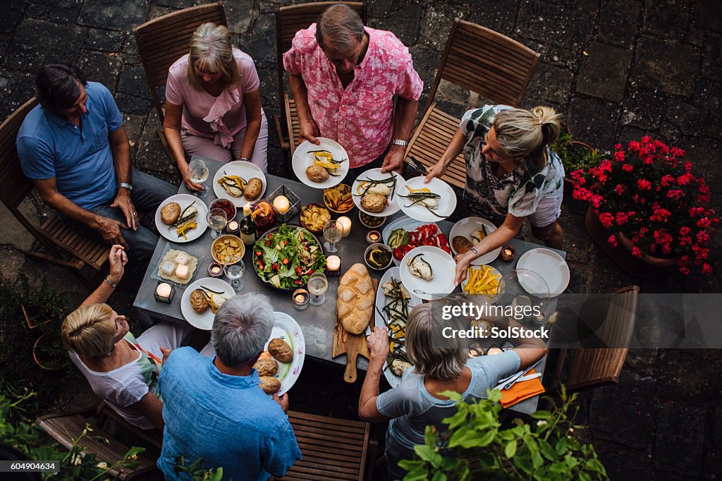 Friends Outdoors Dining