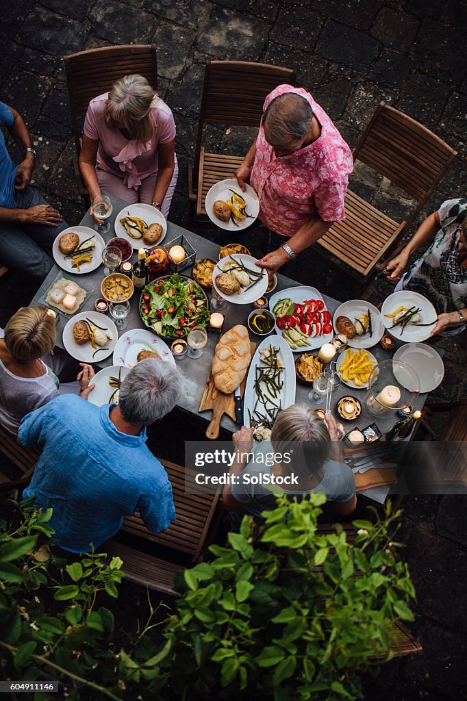 Friends Outdoors Dining