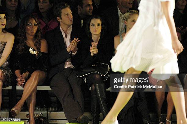 Lil Kim, ? and Winona Ryder attend MARC JACOBS Spring 2007 Fashion Show at New York Armory on September 11, 2006 in New York City.
