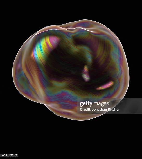 wobbly soap bubble - bubbles photos et images de collection