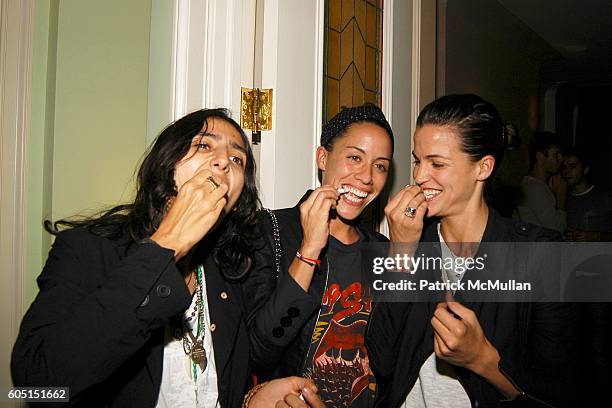 Girls ? and GoSmile attend HELIO celebrates Carmen and Milla of JOVOVICH-HAWKE Spring 2007 Line at Milla Jovovich Residence on September 10, 2006 in...