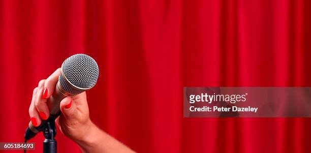 compare with microphone - compere stock pictures, royalty-free photos & images