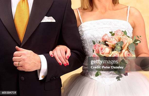 bride and groom close up - front on groom and bride stock pictures, royalty-free photos & images