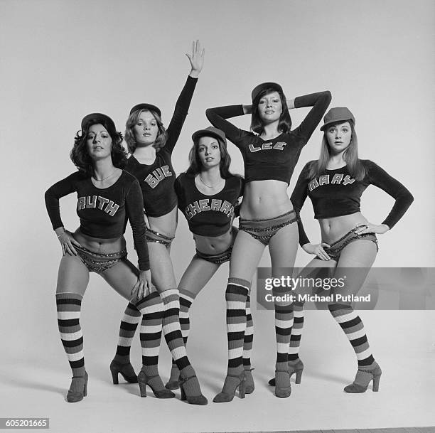 British TV dance troupe Pan's People, 6th January 1976. The dancers are a regular feature of the BBC TV show 'Top Of The Pops'. Left to right: Ruth...