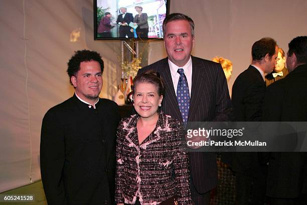 Romero Britto, Columba Bush and Governor Jeb Bush attend National Foundation for Advancement in the Arts 25th Anniversary Performance and Gala at...