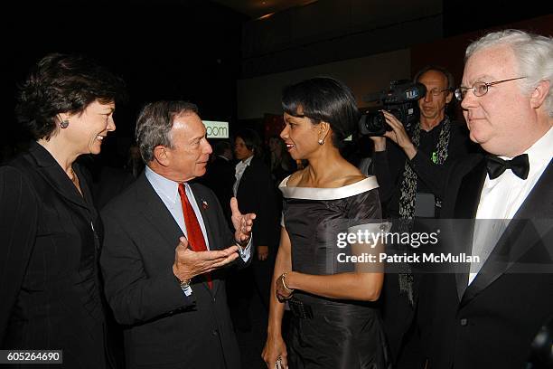 Diana Taylor, NY Mayor Michael Bloomberg, Condoleezza Rice and Jim Kelly attend TIME Magazine's 100 Most Influential People 2006 at Jazz at Lincoln...