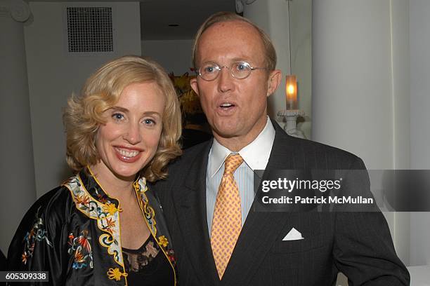 Amy Hoadley and Mark Gilbertson attend Geoffrey Bradfield's Dinner for Douglas Hannant at Geoffrey Bradfield Townhouse on May 11, 2006 in New York...