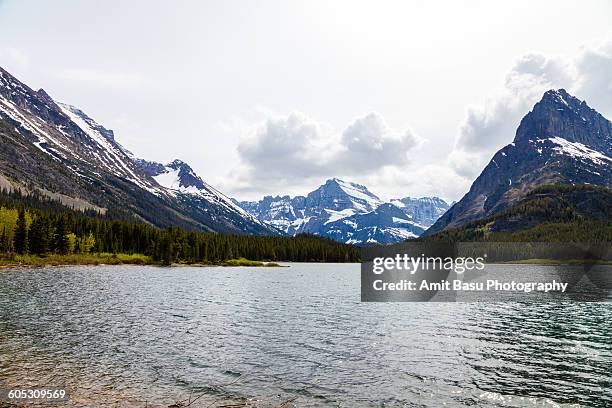 medicine lake, glacier national park, montana - two medicine lake montana stock pictures, royalty-free photos & images