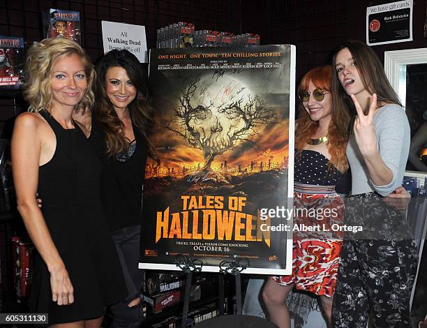 Director Axelle Carolyn, actress Cerina Vincent, actress Elissa Dowling and actress Alex Essoe at the Signing For The BluRay Release Of "Tales Of...