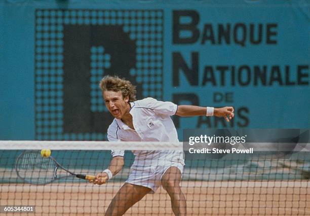 Mats Wilander of Sweden during the Men's Singles Final match at the French Open Tennis Championship on 6 June 1982 at the Stade Roland Garros Stadium...